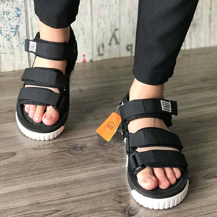 Sandal Vento 3 quai dán chính hãng SD-9801 đế bằng - Dép quai sau nam nữ thời trang đi học, đi làm