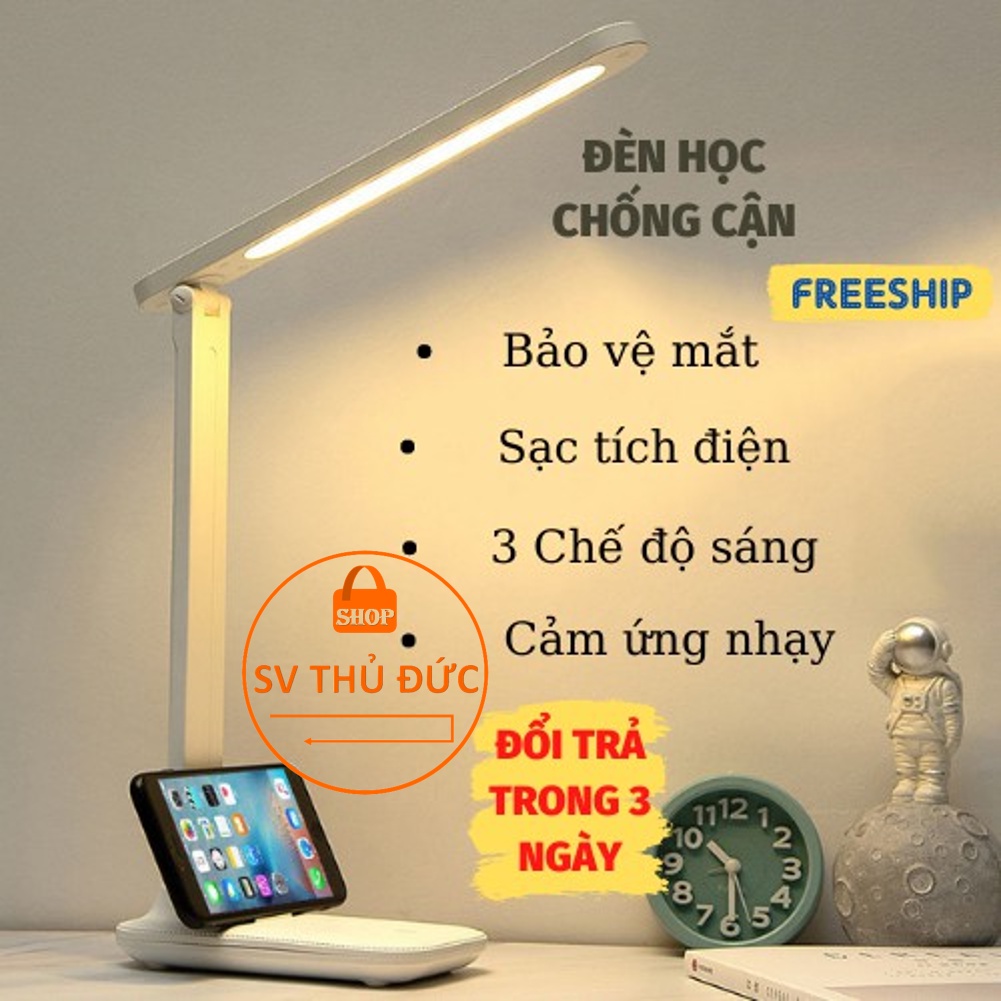 (SV Thủ Đức) Đèn Học Để Bàn, Đèn Học Chống Cận Gấp Gọn LED USB Cao Cấp, Cảm Ứng Tích Điện Thông Minh