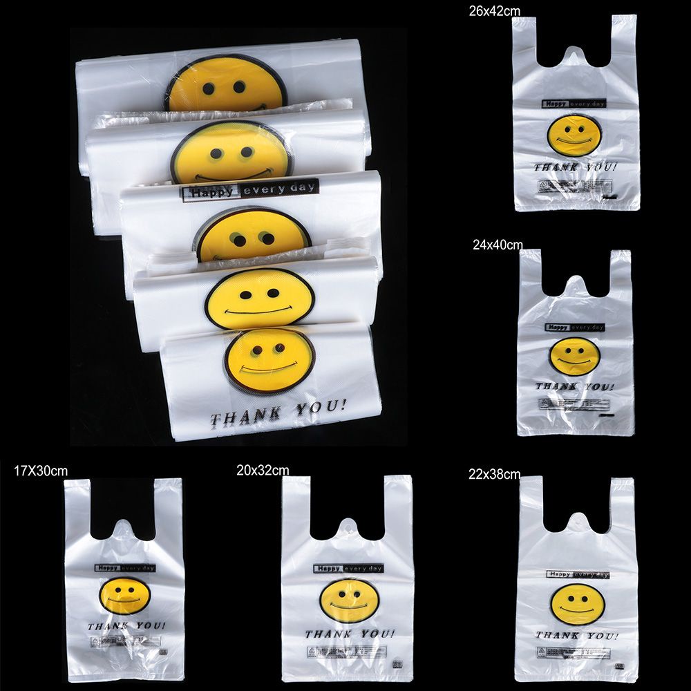 Set 50 Túi Nhựa Đựng Thực Phẩm Có Tay Cầm Hàng Mới