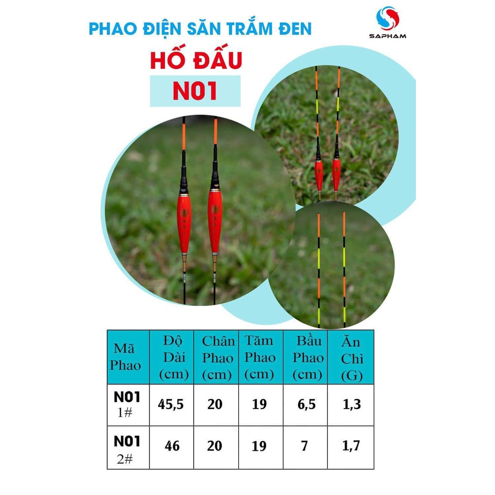 Phao Câu Đài Câu Đơn Kiểu HỐ ĐẤU - Chuyên Săn Trắm Đen Tăm To Dễ Nhìn Phao - Tải chì 1,3g - KhoaHuyen Fishing