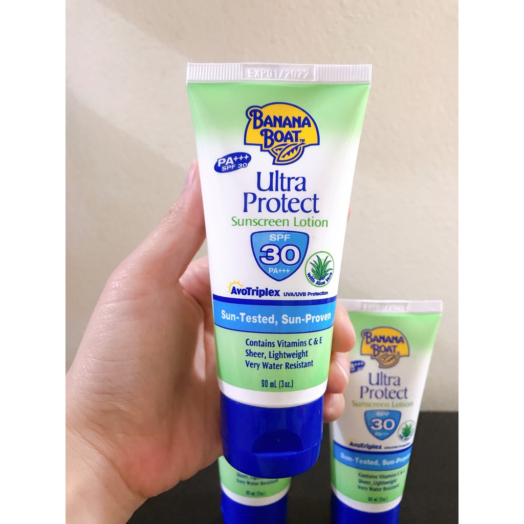 [Nhập Khẩu Mỹ Date 01/2022 ] Kem Chống Nắng Banana Boat Ultra Protect Có Chứa Vitamin C&E SPF30 (90ml)