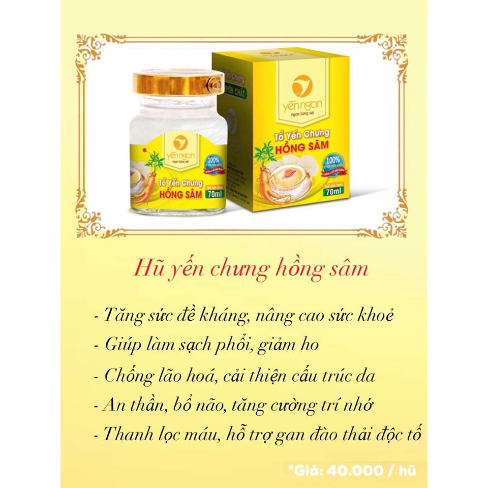 Yến Ngon chưng Hồng Sâm | Thế Giới Skin Care