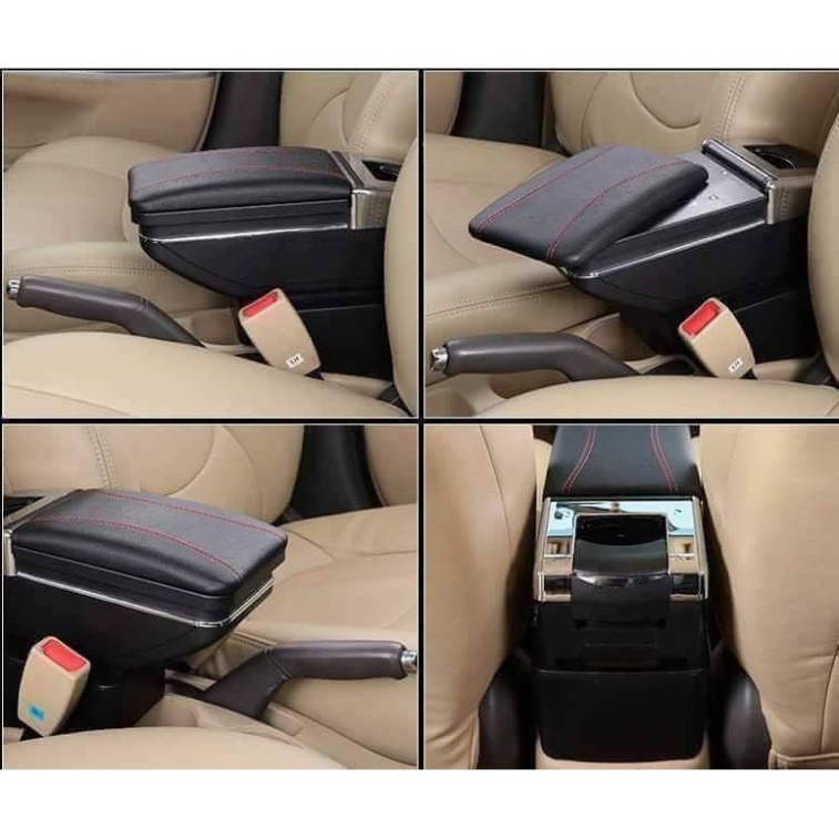 Hộp tỳ tay xe KIA MORNING cao cấp tích hợp 7 cổng sạc USB - Bảo hành 12 tháng