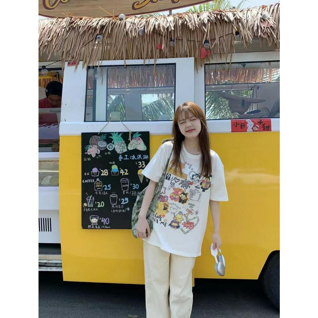 61876 Áo Thun Tay Ngắn Cotton Tinh Khiết In