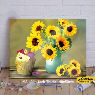 Tranh tô màu theo số sơn dầu số hóa ARTSHOP L04 đã căng khung sẵn và dầu phủ bóng