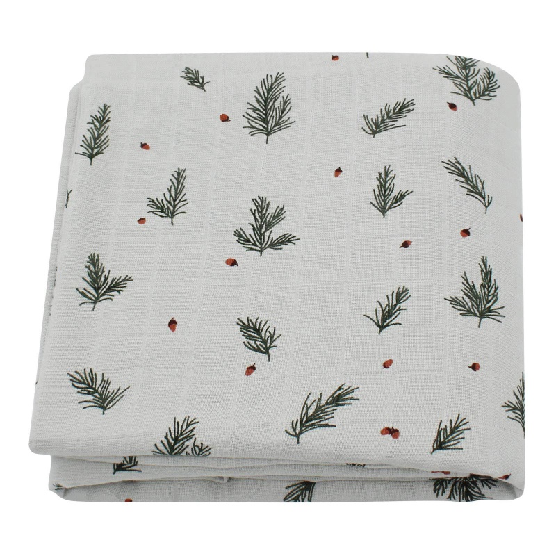 Chăn Quấn Em Bé Bằng Cotton Hữu Cơ In Họa Tiết Hoa Lá Phong Cách Hồi Giáo