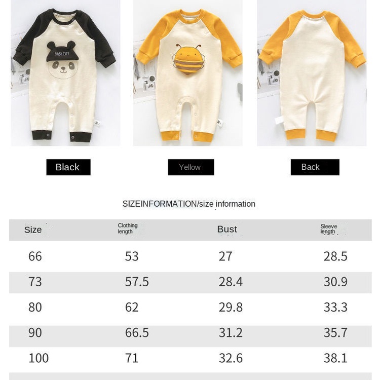 Áo liền quần dài tay hình gấu trúc cho bé sơ sinh