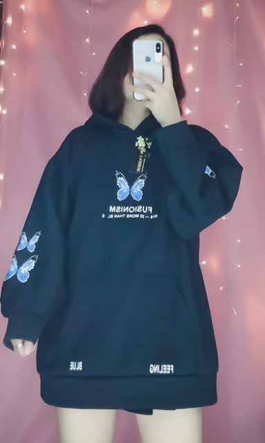 Áo Hodie bướm⚡️FREESHIP EXTRA⚡️ảnh thật cuối