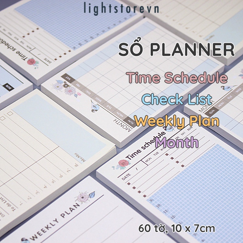 Sổ Planner mini sổ kế hoạch học tập hàng tuần, tháng thông minh sổ tay Planner kích thước nhỏ gọn dễ sử dụng