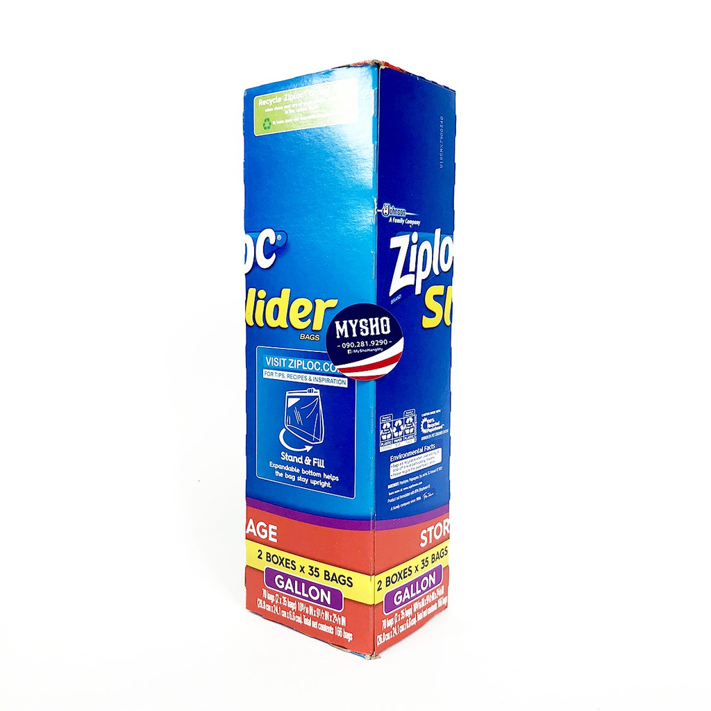 Túi đựng thực phẩm Ziploc Slider, Freezer - Hàng nhập USA