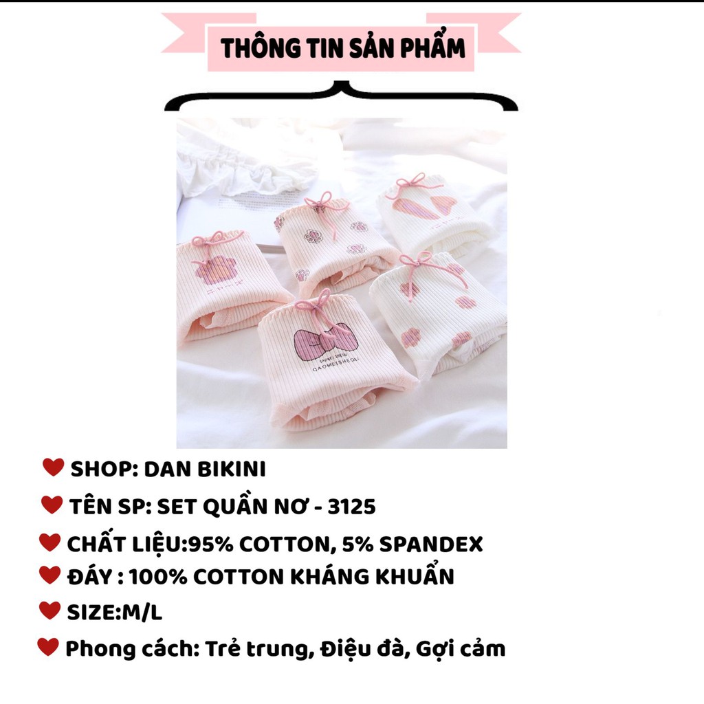 Quần Lót nữ COTTON ❤️️FREESHIP❤️️ SET Quần Lót Nữ dễ thương Cotton gân tăm - Quần Lót thoáng mát kháng khuẩn mẫu 3125 | BigBuy360 - bigbuy360.vn