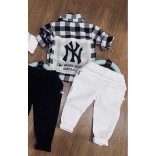 Áo sơ mi kẻ ny cho bé