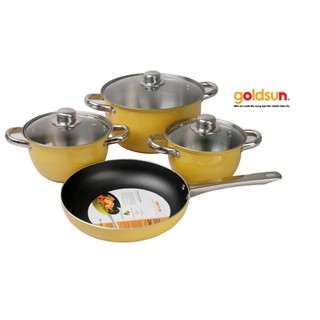 Bộ nồi Goldsun GE314307SGY (GE31-4307SG) - bộ 3 nồi, 1 chảo