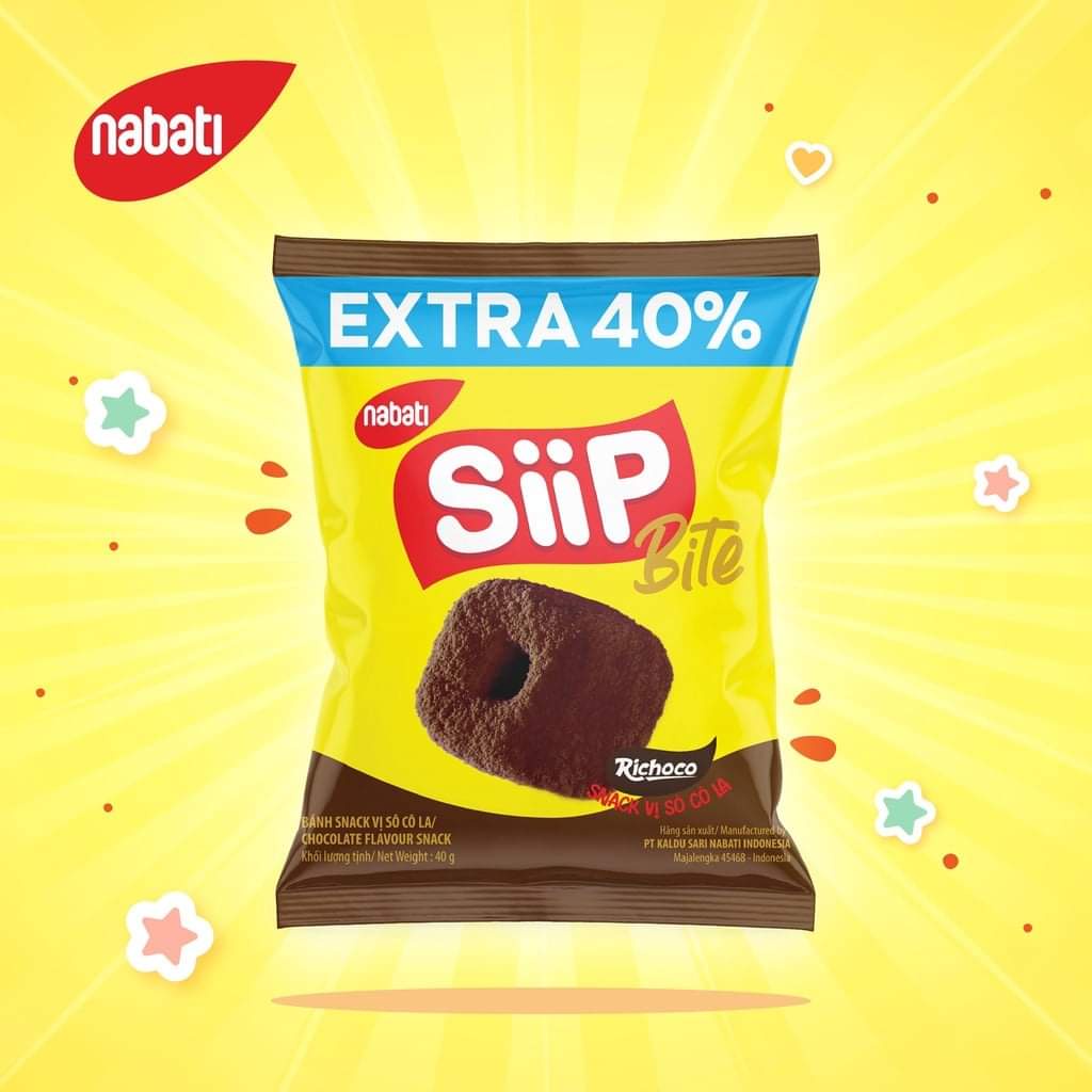 9 gói bánh snack Nabati vị socola, pho mai 40g date T11/2022