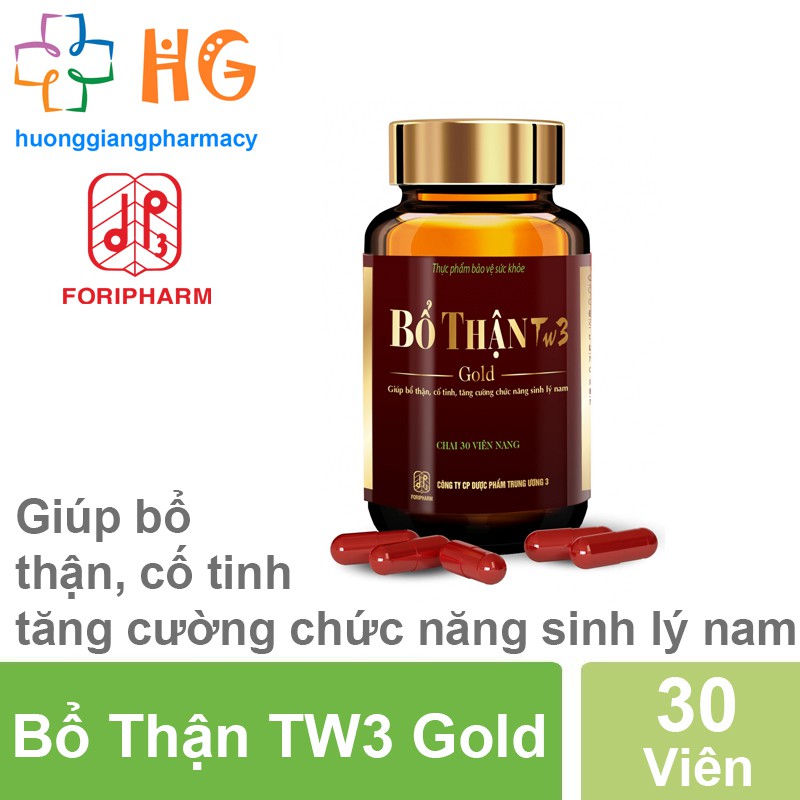 Bổ Thận TW3 Gold - Giúp bổ thận, cố tinh, tăng cường chức năng sinh lý nam (Lọ 30 Viên)