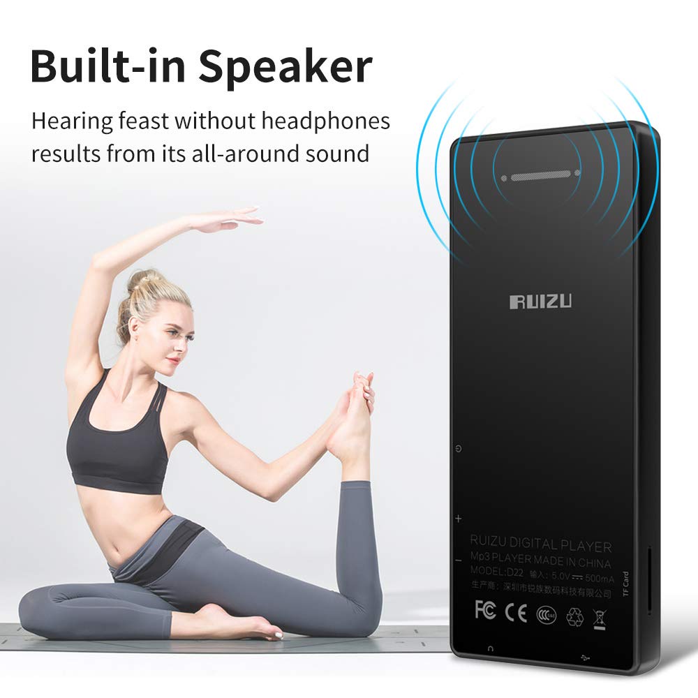 Máy Nghe Nhạc MP3 Lossless Bluetooth 4.1 Ruizu D22 Bộ Nhớ Trong 8GB (Có Loa Ngoài) - Hàng Chính Hãng