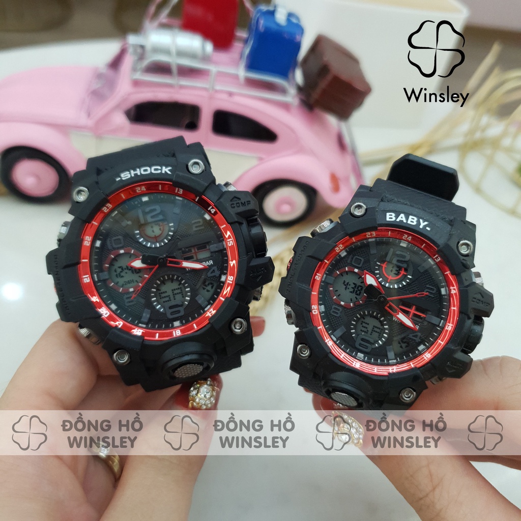 Đồng hồ điện tử thể thao đôi nam nữ SL SPORT chính hãng chống nước dây cao su
