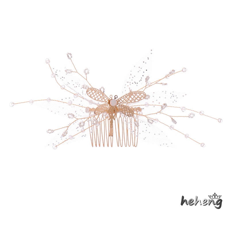 Lược Cài Tóc Họa Tiết Bướm Lấp Lánh Dành Cho Cô Dâu