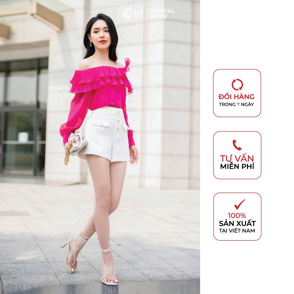 Quần short bấu ly cạp CChat Clothes