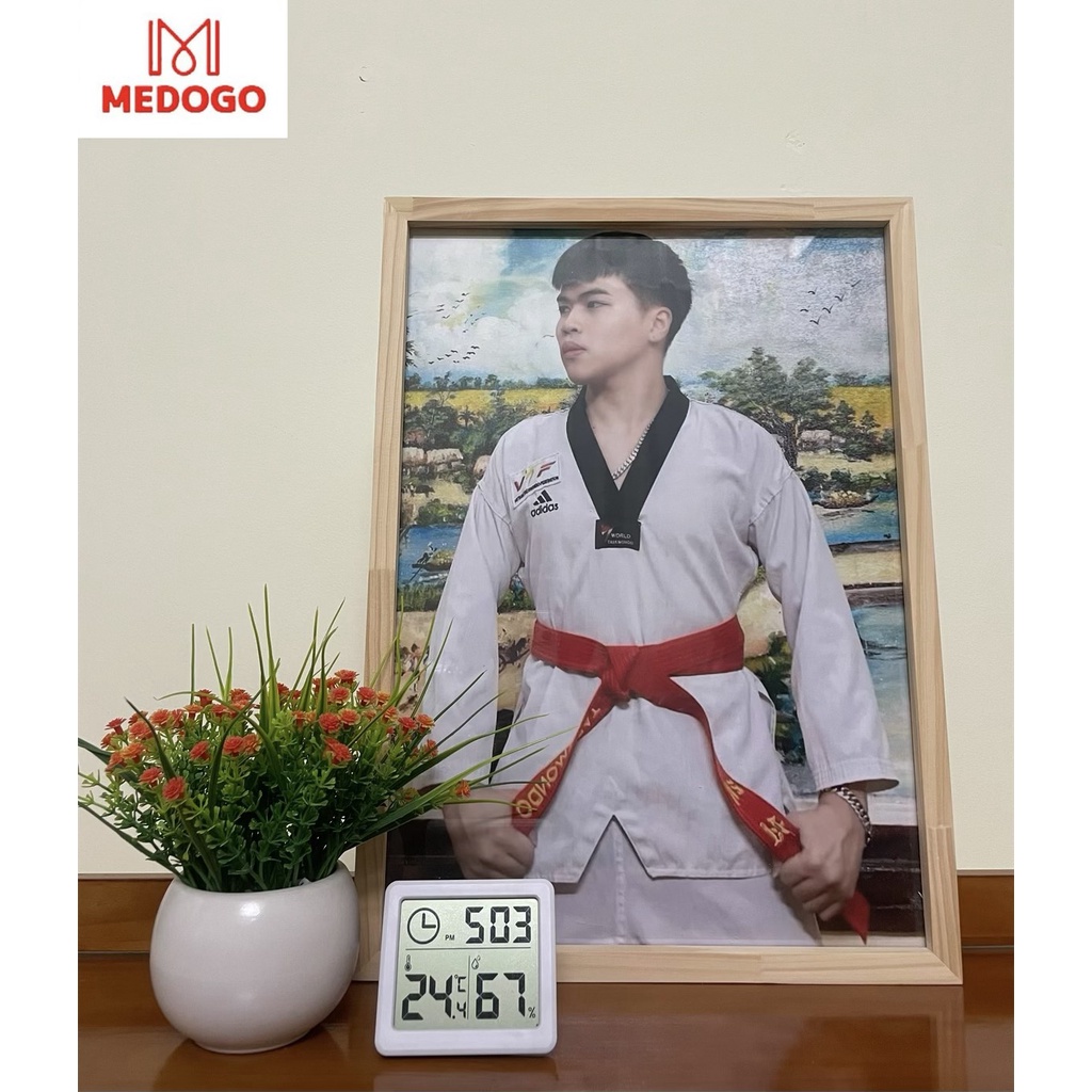 Khung ảnh gỗ MEDOGO để bàn độ dày 2,5cm, gỗ thông nhập khẩu trang trí nhà cửa phong cách hiện đại