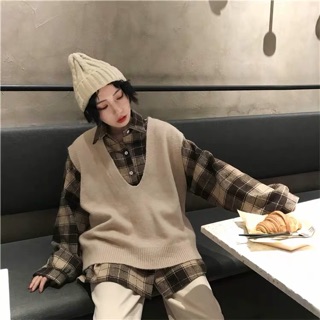 Set áo sơ mi dạ và áo Cadigan ( order )