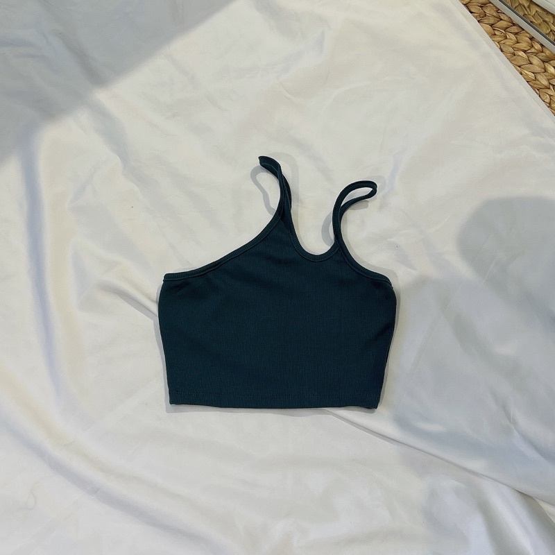 ÁO CROPTOP LỆCH VAI LEN TĂM