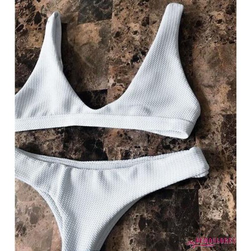 Bộ đồ tắm 2 mảnh có mút nâng ngực màu trơn kiểu dáng thời trang cho nữ | BigBuy360 - bigbuy360.vn