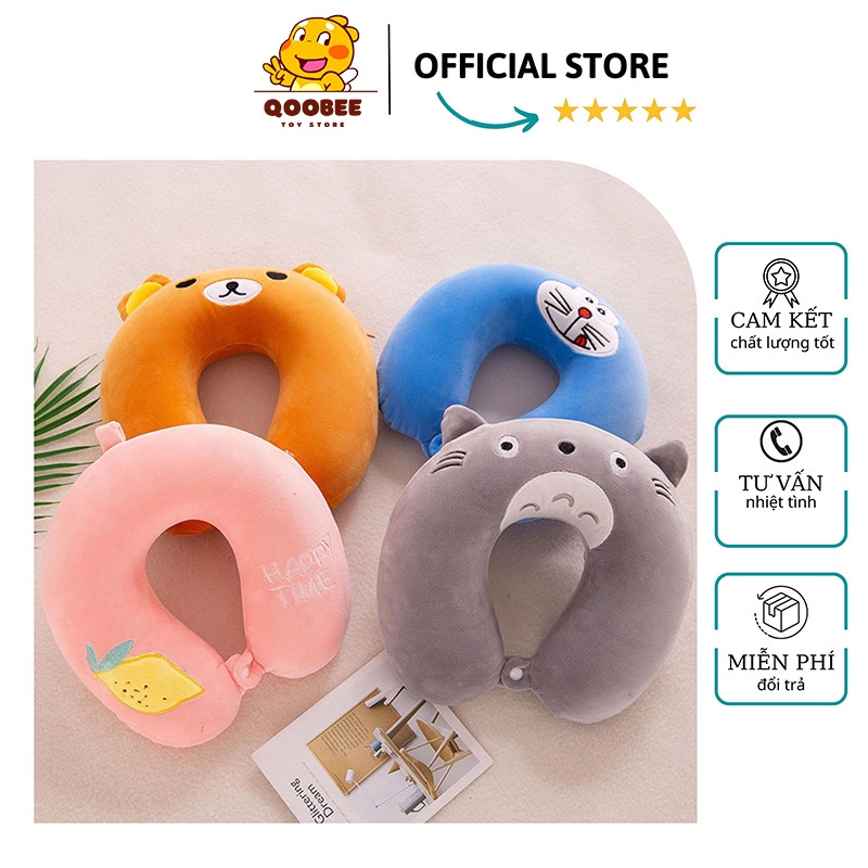 Gối chữ U tựa cổ văn phòng - Gối kê cổ đi máy bay, ô tô, đi du lịch - Qoobee Shop