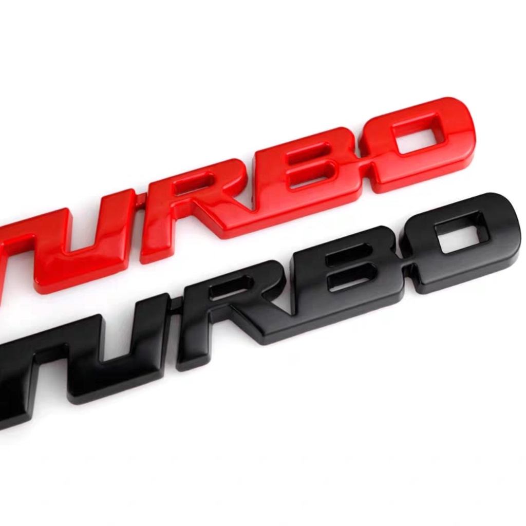 Logo &quot; turbo &quot; bằng kim loại dán trang trí xe hơi