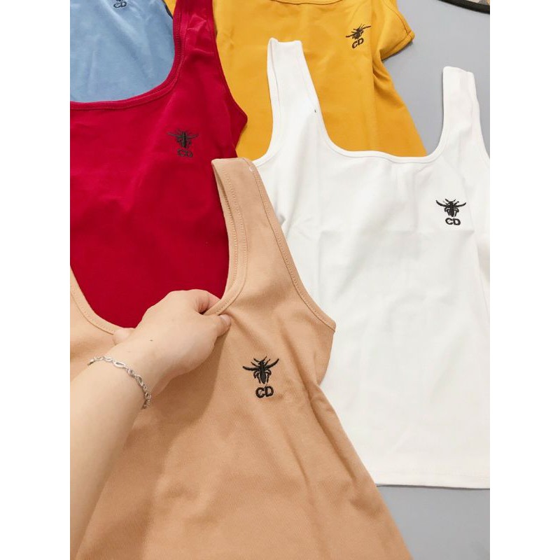 Áo ba lỗ nữ hình logo chất đẹp co dãn 4 chiều nhiều màu sắc