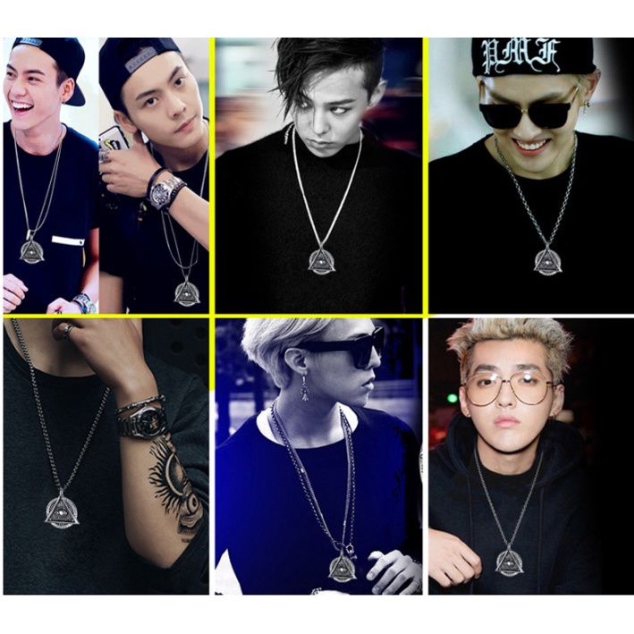 Vòng cổ thép titan mặt mắt quỷ phong cách Âu Mỹ thời trang cho nam