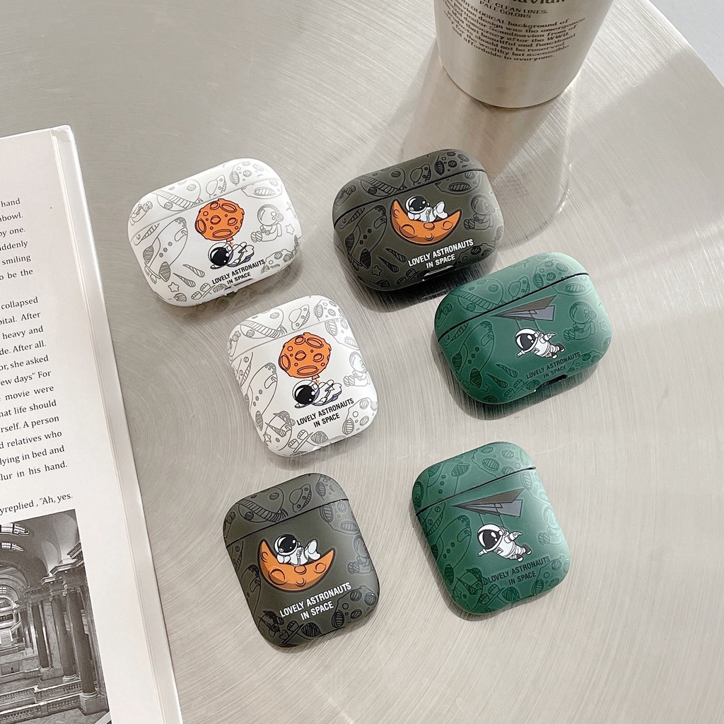 Bảo Vệ Vỏ Bảo Vệ Hộp Sạc Tai Nghe Airpods 1 / 2 / 3 / Pro Họa Tiết Phi Hành Gia Xinh Xắn