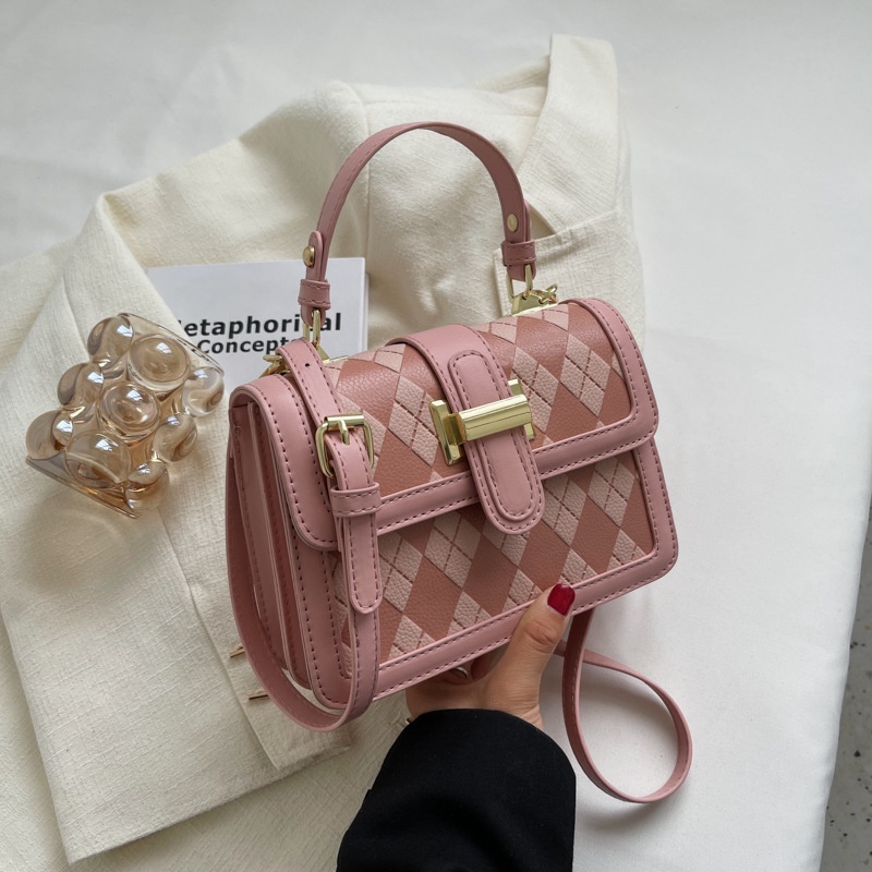 Túi đeo vai IELGY hình vuông cỡ nhỏ họa tiết dập nổi thời trang cho nữ