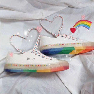 Giầy nữ sneaker cầu vồng sắc màu
