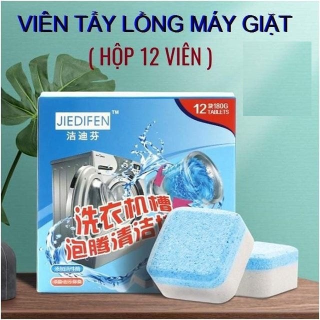 Viên tẩy lồng máy giặt hộp 12 viên