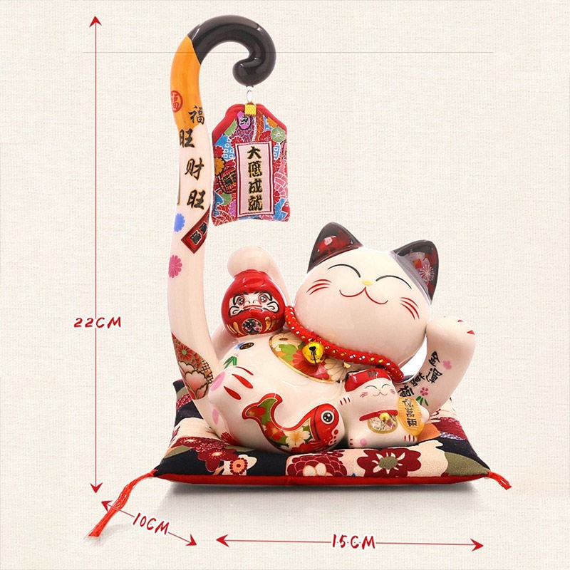 Ji Maotang Lucky Cat đồ trang trí khai trương gốm sứ Longtail shop tính tiền nha phòng khách tiết kiệm heo đất