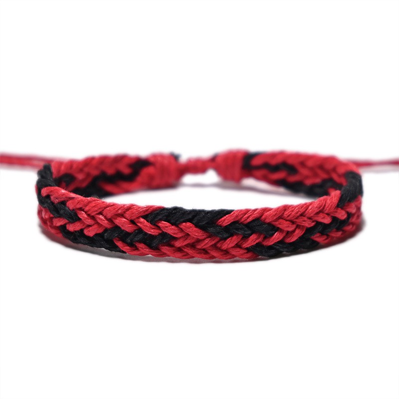 Thời Trang Vòng Tay Dây cotton Lanh Bện Rộng 11mm Phong Cách Cổ Điển Có Thể Điều Chỉnh Cho Nam Và Nữ