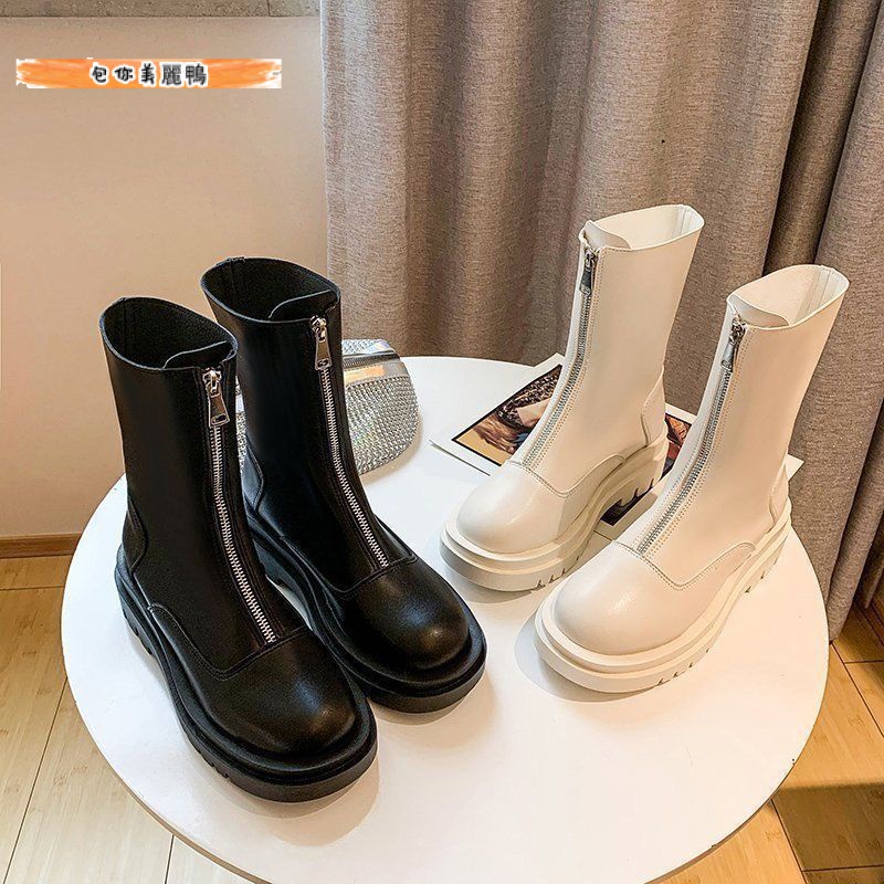 Giày Boot Đế Dày Tăng Chiều Cao Phong Cách Retro Anh Quốc Thời Trang Mới Dễ Phối Đồ Cho Nữ