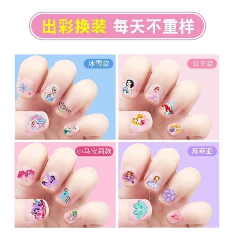 SET 10 MIẾNG DÁN MÓNG TAY TRẺ EM VỚI NHIỀU MẪU SIÊU CUTE CHO BÉ GÁI