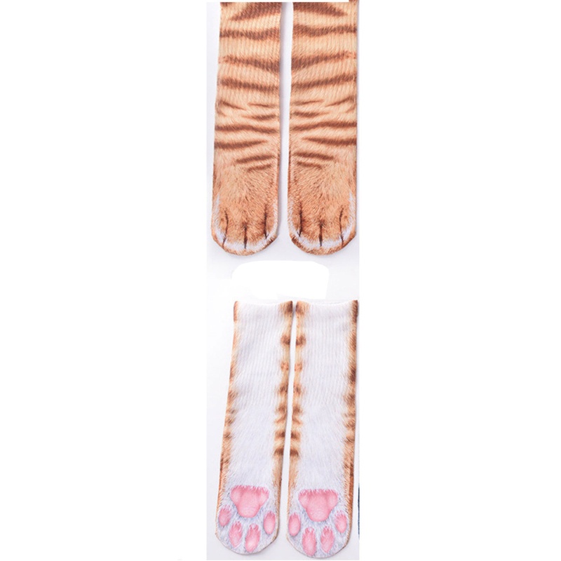 1 Cặp Tất Chân In Hình Động Vật 3D Vui Nhộn Unisex