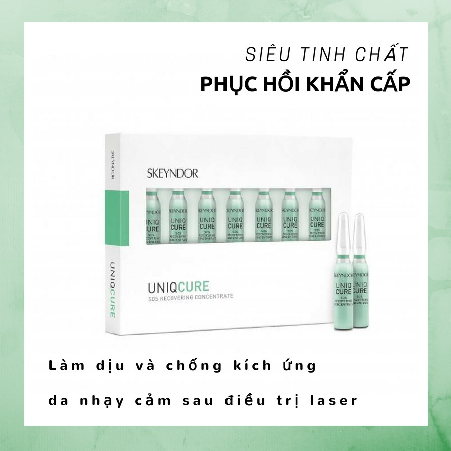 SKEYNDOR Uniqcure Hộp 7 ống tinh chất phục hồi da, làm trắng da, cấp ẩm da mặt SOS Recovering Concentrate 14ml | BigBuy360 - bigbuy360.vn