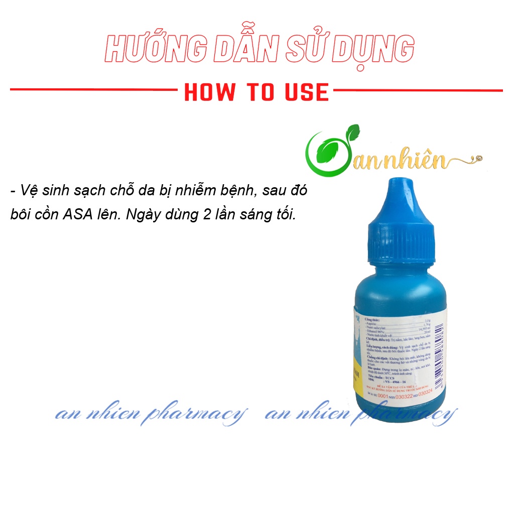 Cồn ASA bôi nấm ngứa, hắc lào, lang ben