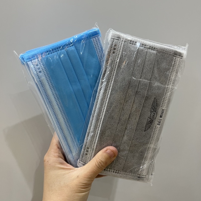Hộp 50 Chiếc Khẩu Trang Y Tế 4 Lớp Dày Đẹp Ngăn Khói Bụi Khẩu Trang Vải Không Dệt Lọc Khuẩn Đạt Tiêu Chuẩn ISO