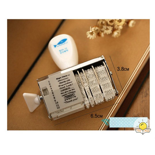 Con dấu in chữ câu văn quotes thông điệp + ngày tháng năm trang trí sổ vintage D04