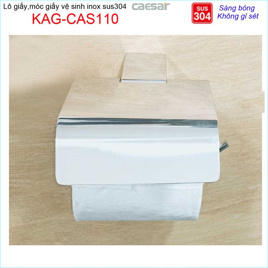 Móc gấy Caesar KAG-CAS110, hộp để giấy vệ sinh inox 304 bóng thiết kế cao cấp