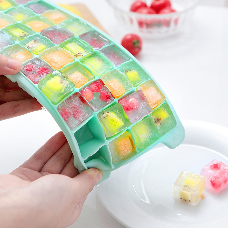 Khay Làm Đá Silicon 36 Ô, Khay Đá Dẻo Có Nắp Đậy Tiện Lợi