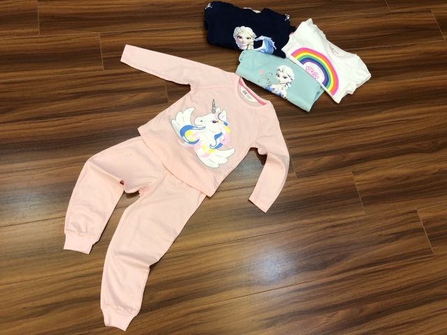 Bộ cotton dài tay HM cho bé gái 10-14kg