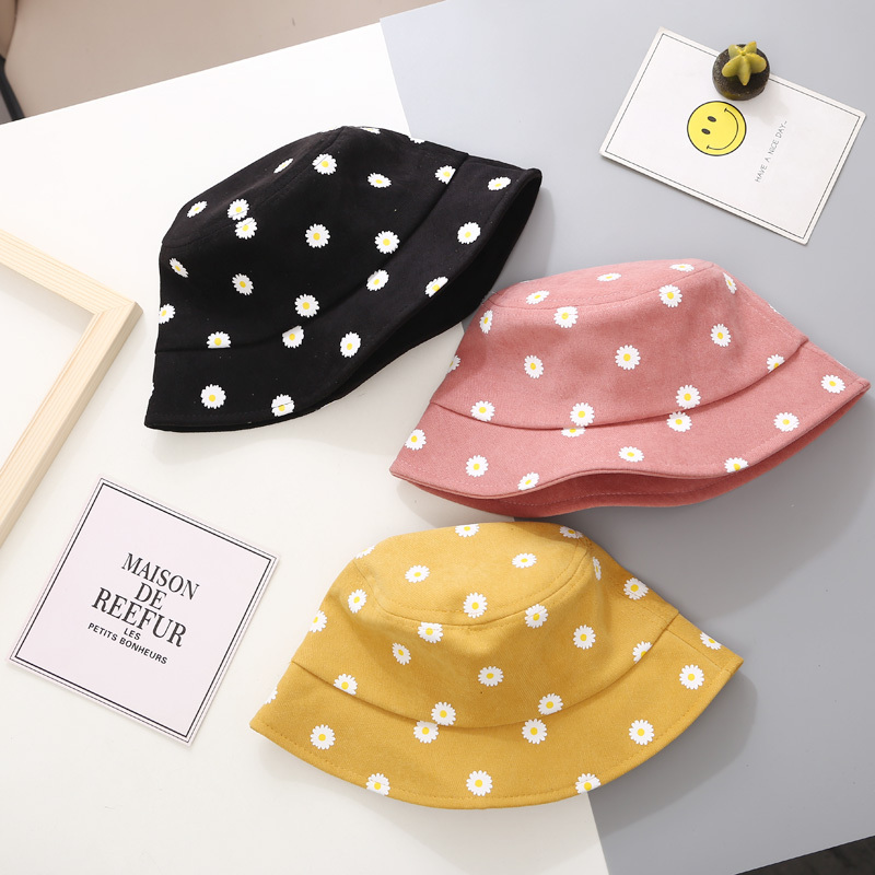 Mũ bucket hoạ tiết hoa cúc chống nắng đáng yêu cho bé