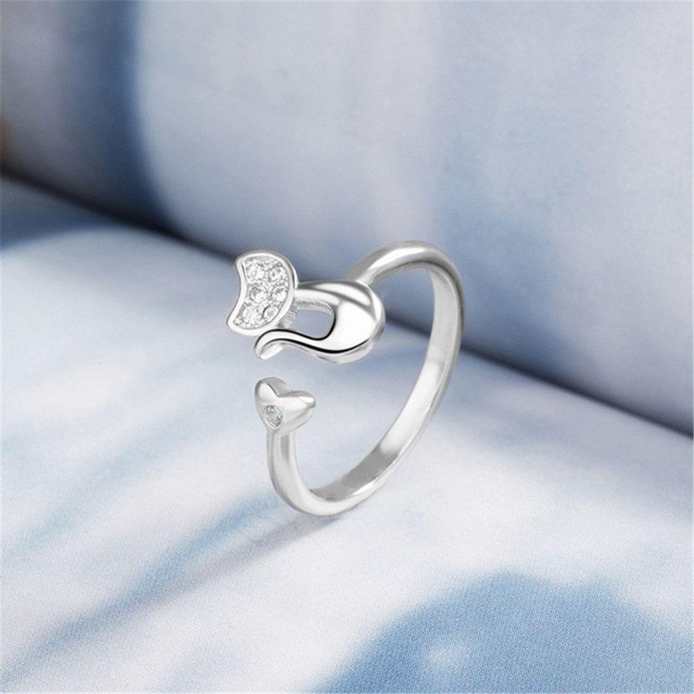 Nhẫn Hợp Kim Hình Mèo Dễ Thương