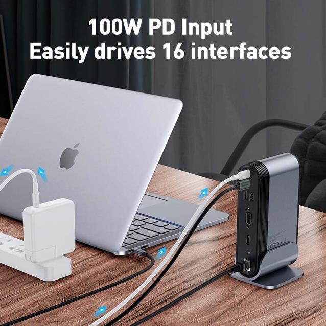 Siêu phẩm 16in1 Bộ chia Port HUB USB chia bộ sạc thành 16 cổng chuyển chuyên dành cho MacBook Pro Air iPad BH 18 tháng